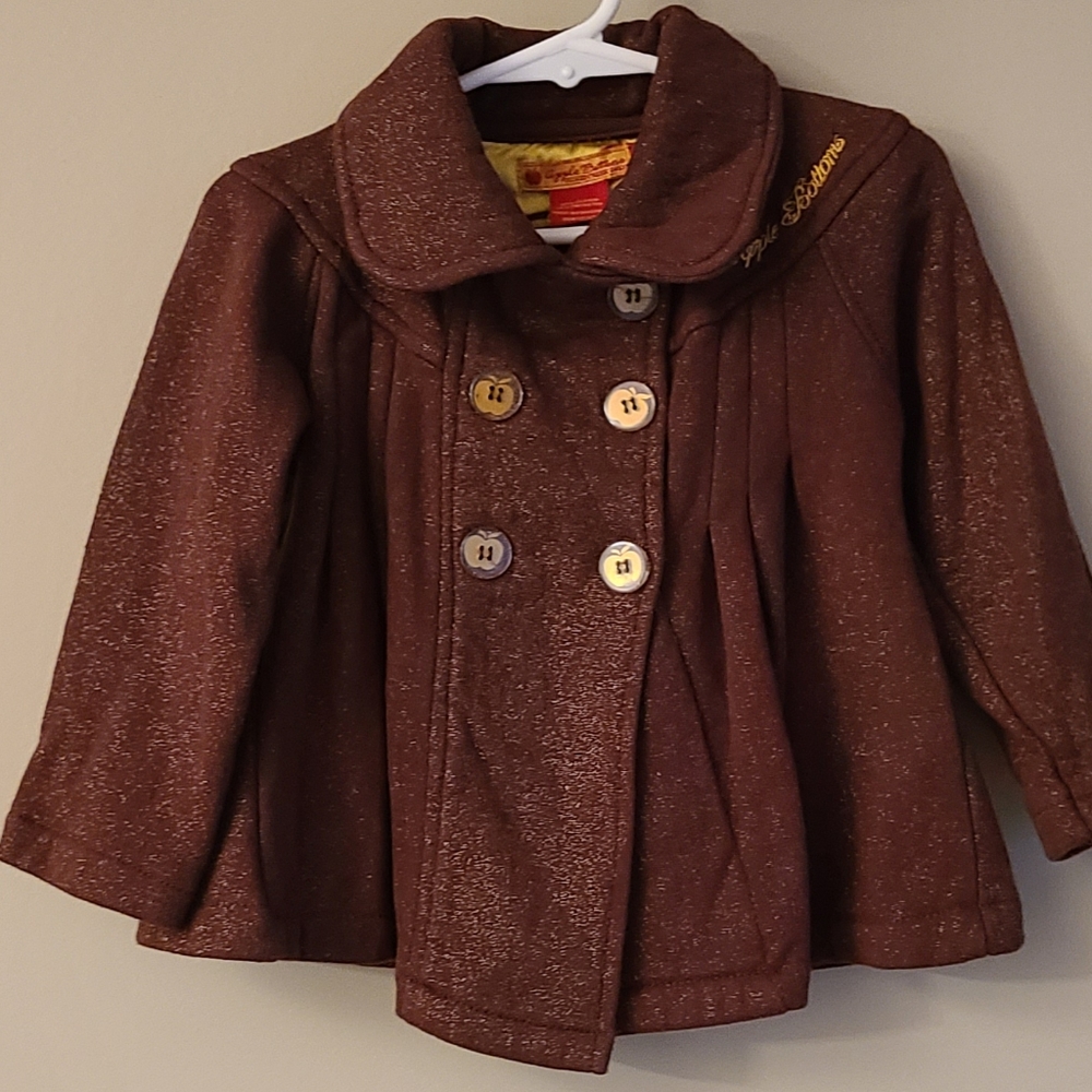 Apple Bottoms brown sparkly pea coat